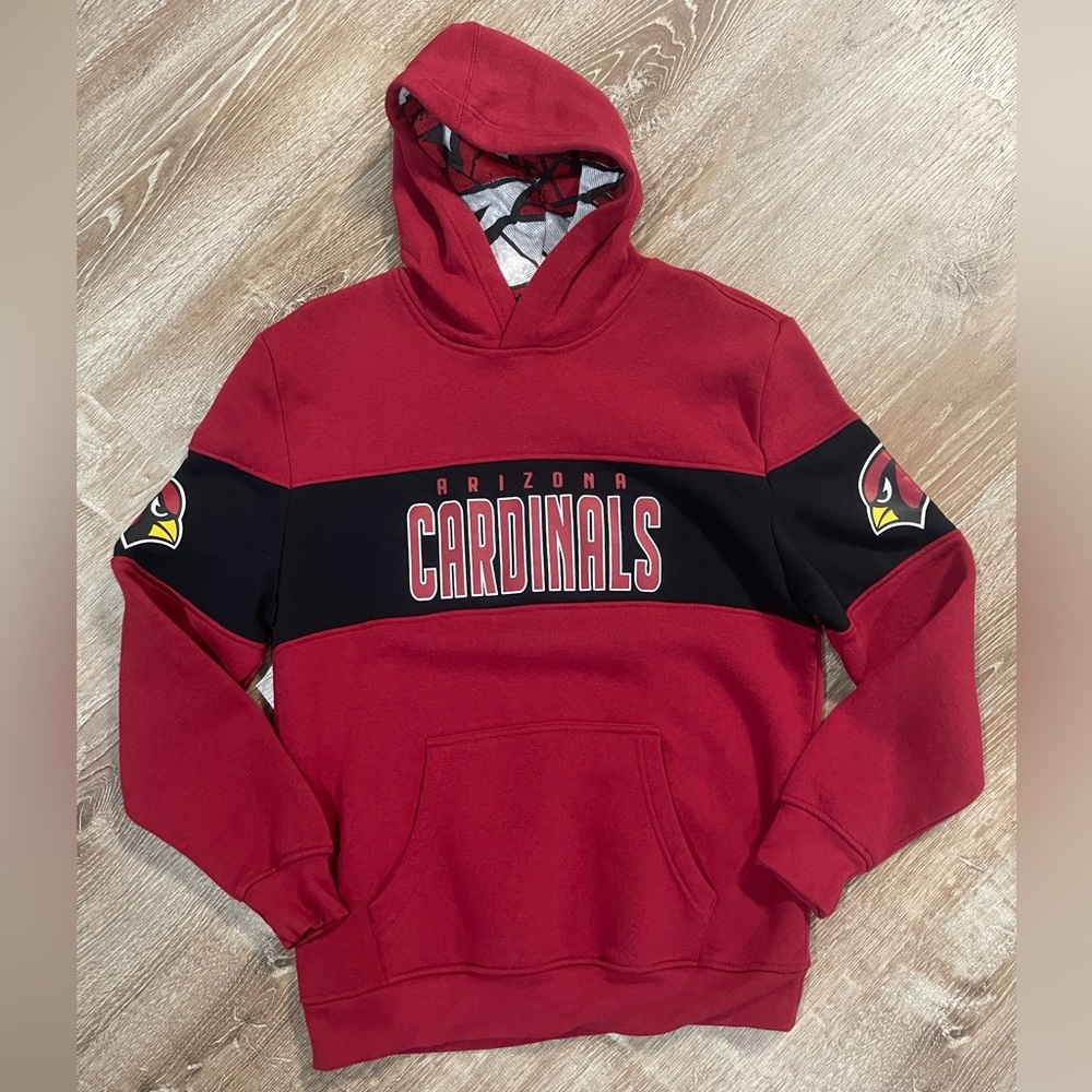 NFL Arizona Cardinals Red and Black Hoodie Youth XL